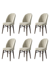 Set de scaune Ritim, Diverse culori, Diverse configurații, 44x42x96 cm - Crem - Maro - 6 bucăți | SKU: 240CHR1494 | Set de scaune Ritim, 44x42x96 cm, varianta Crem - Maro - 6 bucăți, produs pentru amenajarea locuinței, disponibil online în România la CasaMob