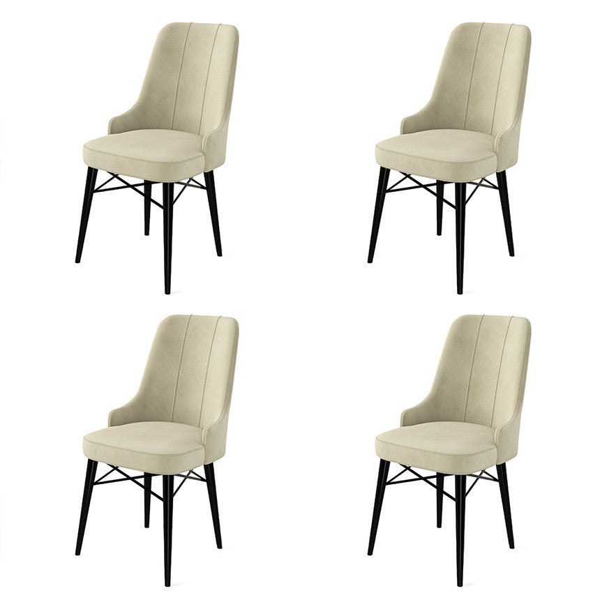 Set de scaune Pare, Diverse culori, Diverse configurații, 46x46x94 cm - Crem - Negru - 4 bucăți | SKU: 240CHR1505 | Set de scaune Pare, 46x46x94 cm, varianta Crem - Negru - 4 bucăți, produs pentru amenajarea locuinței, disponibil online în România la CasaMob