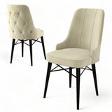 Set de scaune Pare, Diverse culori, Diverse configurații, 46x46x94 cm - Crem - Negru - 4 bucăți | SKU: 240CHR1505 | Set de scaune Pare, 46x46x94 cm, varianta Crem - Negru - 4 bucăți, produs pentru amenajarea locuinței, disponibil online în România la CasaMob