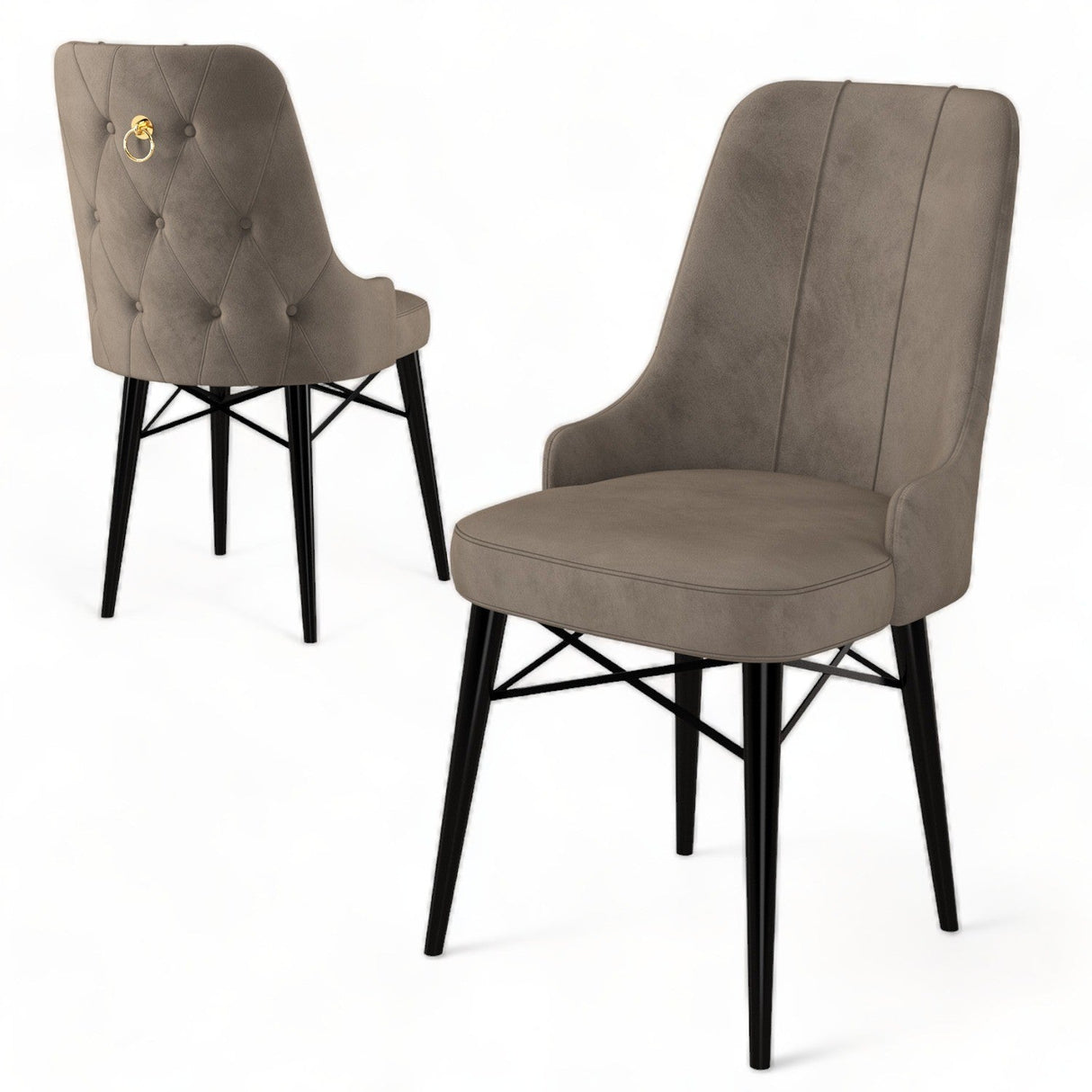 Set de scaune Pare, Diverse culori, Diverse configurații, 46x46x94 cm - Cappuccino - Negru - 6 bucăți | SKU: 240CHR1508 | Set de scaune Pare, 46x46x94 cm, varianta Cappuccino - Negru - 6 bucăți, produs pentru amenajarea locuinței, disponibil online în România la CasaMob