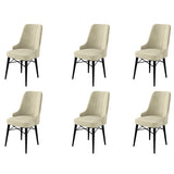 Set de scaune Pare, Diverse culori, Diverse configurații, 46x46x94 cm - Crem - Negru - 6 bucăți | SKU: 240CHR1510 | Set de scaune Pare, 46x46x94 cm, varianta Crem - Negru - 6 bucăți, produs pentru amenajarea locuinței, disponibil online în România la CasaMob