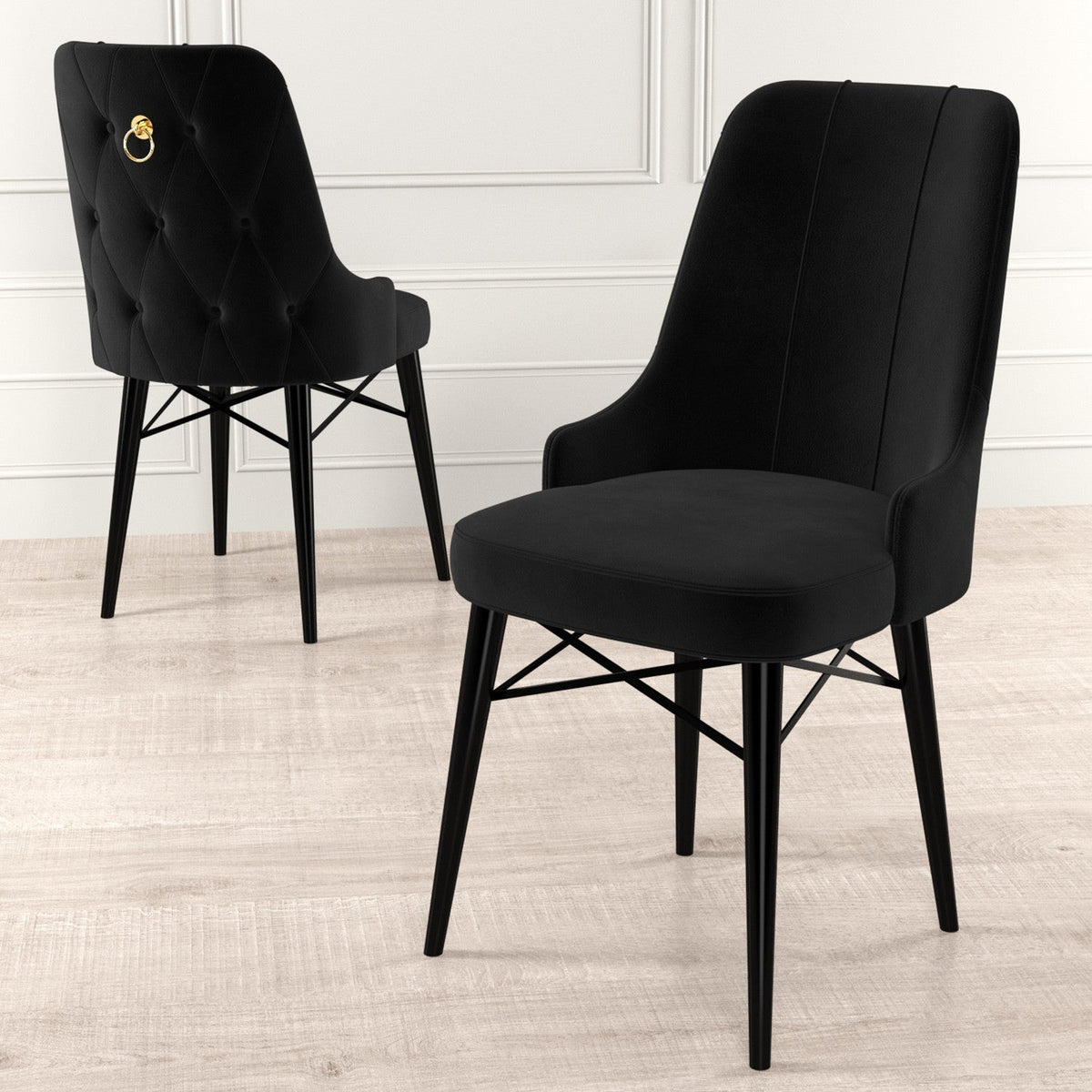 Negru - 6 bucăți | SKU: 240CHR1511 | Set de scaune Pare, 46x46x94 cm, varianta Negru - 6 bucăți, produs pentru amenajarea locuinței, disponibil online în România la CasaMob