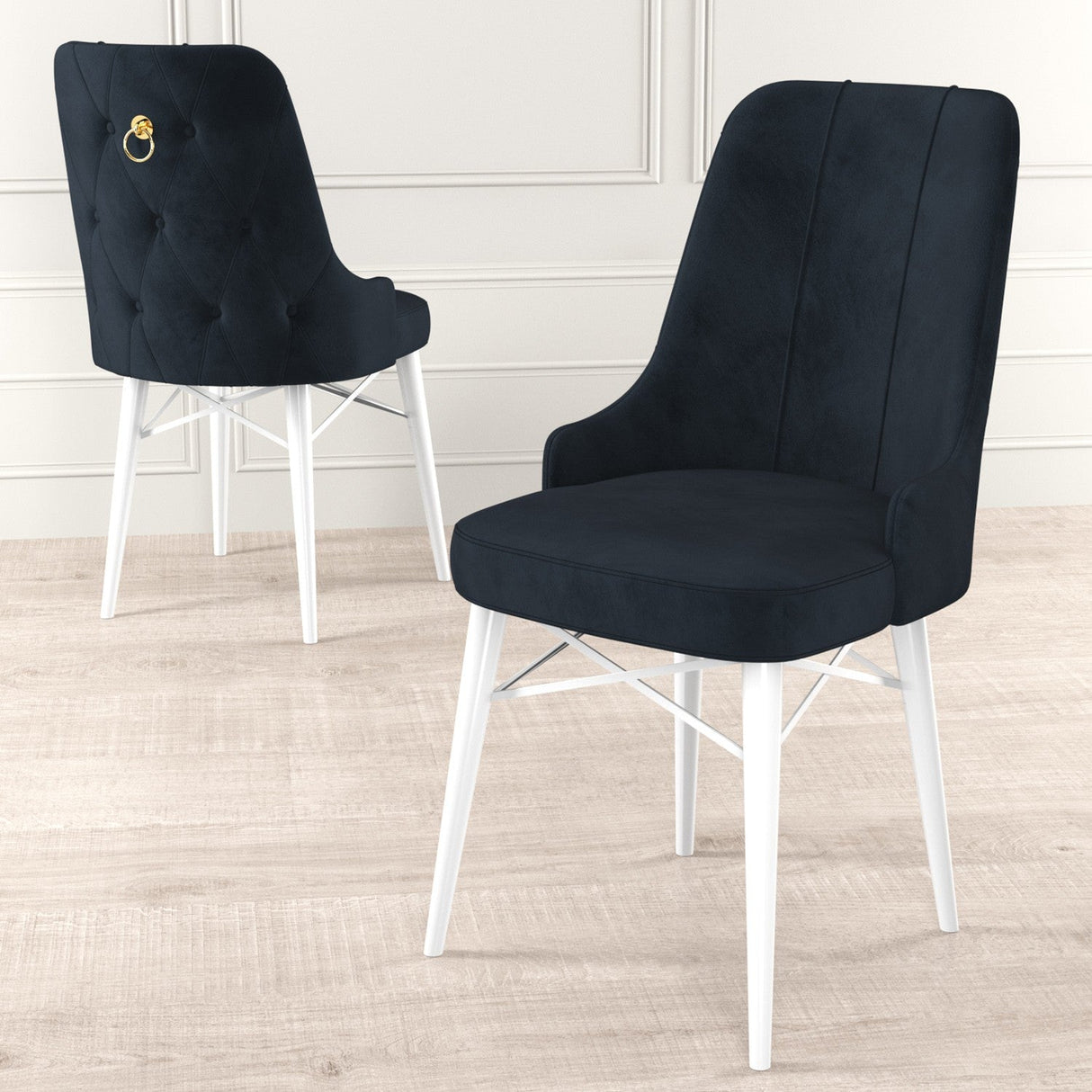 Set de scaune Pare, Diverse culori, Diverse configurații, 46x46x94 cm - Antracit - Alb - 4 bucăți | SKU: 240CHR1517 | Set de scaune Pare, 46x46x94 cm, varianta Antracit - Alb - 4 bucăți, produs pentru amenajarea locuinței, disponibil online în România la CasaMob