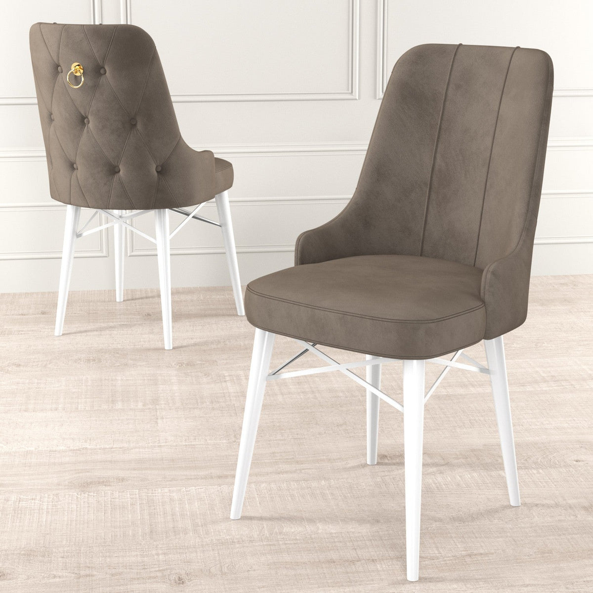 Cappuccino - Alb - 4 bucăți | SKU: 240CHR1518 | Set de scaune Pare, 46x46x94 cm, varianta Cappuccino - Alb - 4 bucăți, produs pentru amenajarea locuinței, disponibil online în România la CasaMob