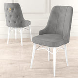 Set de scaune Pare, Diverse culori, Diverse configurații, 46x46x94 cm - Gri - Alb - 4 bucăți | SKU: 240CHR1519 | Set de scaune Pare, 46x46x94 cm, varianta Gri - Alb - 4 bucăți, produs pentru amenajarea locuinței, disponibil online în România la CasaMob