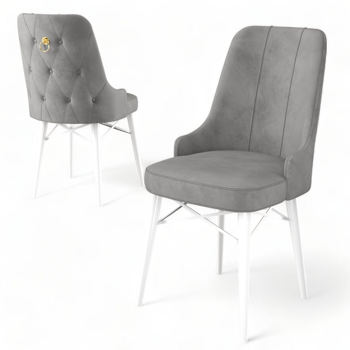 Set de scaune Pare, Diverse culori, Diverse configurații, 46x46x94 cm - Gri - Alb - 4 bucăți | SKU: 240CHR1519 | Set de scaune Pare, 46x46x94 cm, varianta Gri - Alb - 4 bucăți, produs pentru amenajarea locuinței, disponibil online în România la CasaMob