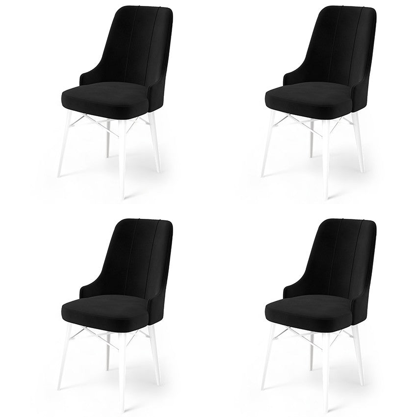 Set de scaune Pare, Diverse culori, Diverse configurații, 46x46x94 cm - Negru - Alb - 4 bucăți | SKU: 240CHR1521 | Set de scaune Pare, 46x46x94 cm, varianta Negru - Alb - 4 bucăți, produs pentru amenajarea locuinței, disponibil online în România la CasaMob