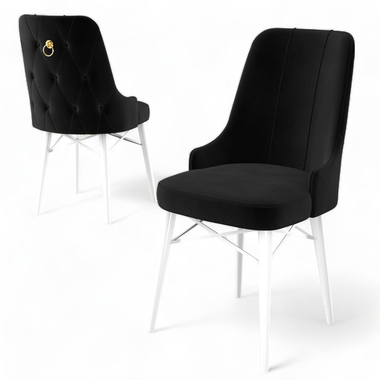 Set de scaune Pare, Diverse culori, Diverse configurații, 46x46x94 cm - Negru - Alb - 4 bucăți | SKU: 240CHR1521 | Set de scaune Pare, 46x46x94 cm, varianta Negru - Alb - 4 bucăți, produs pentru amenajarea locuinței, disponibil online în România la CasaMob
