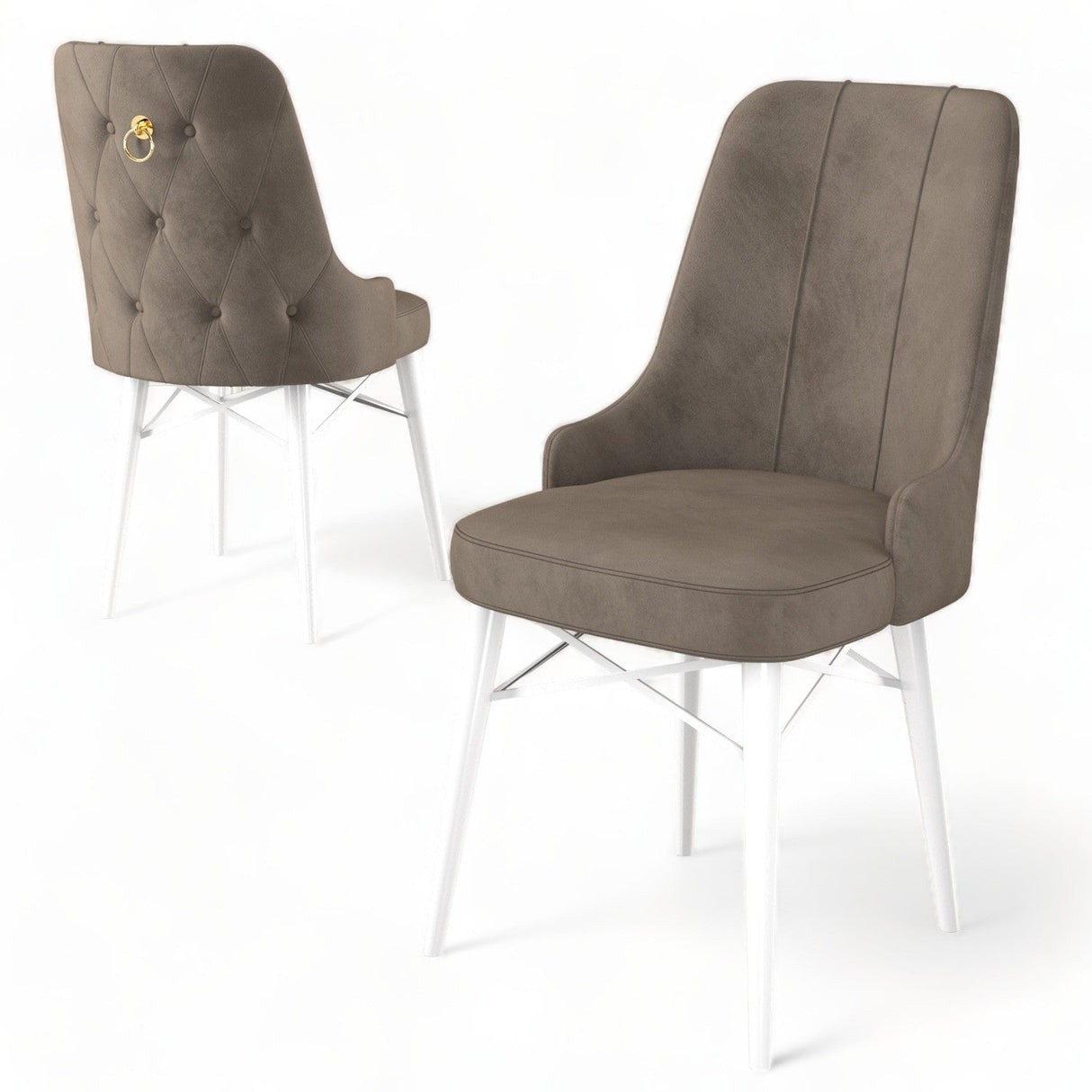 Set de scaune Pare, Diverse culori, Diverse configurații, 46x46x94 cm - Cappuccino - Alb - 6 bucăți | SKU: 240CHR1523 | Set de scaune Pare, 46x46x94 cm, varianta Cappuccino - Alb - 6 bucăți, produs pentru amenajarea locuinței, disponibil online în România la CasaMob