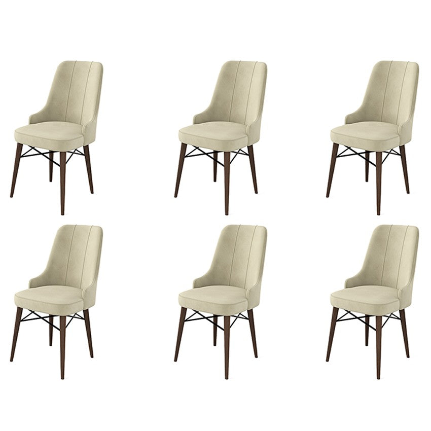 Set de scaune Pare, Diverse culori, Diverse configurații, 46x46x94 cm - Crem - Maro - 6 bucăți | SKU: 240CHR1540 | Set de scaune Pare, 46x46x94 cm, varianta Crem - Maro - 6 bucăți, produs pentru amenajarea locuinței, disponibil online în România la CasaMob