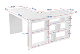 Birou Vesper, Alb - Pin atlantic, 130x120x72 cm