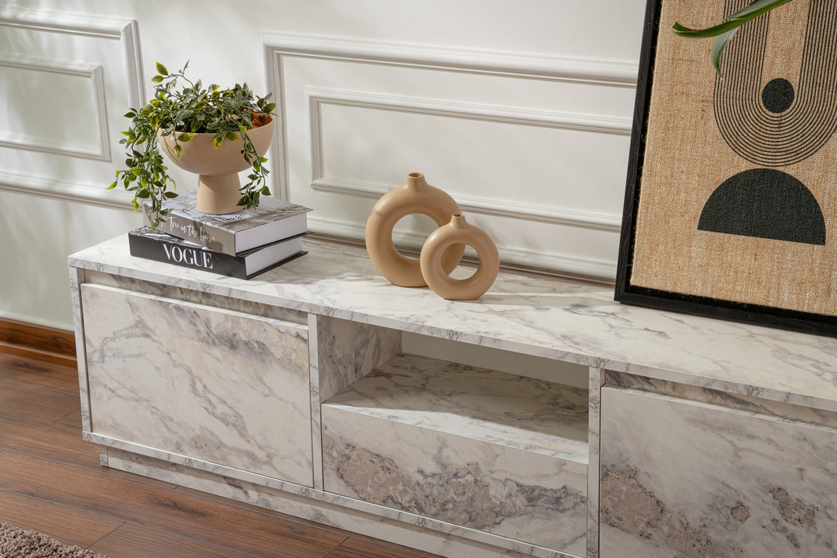 Comodă TV Vanguard - Fressia Marble, Freesia marble, 160x30x42 cm