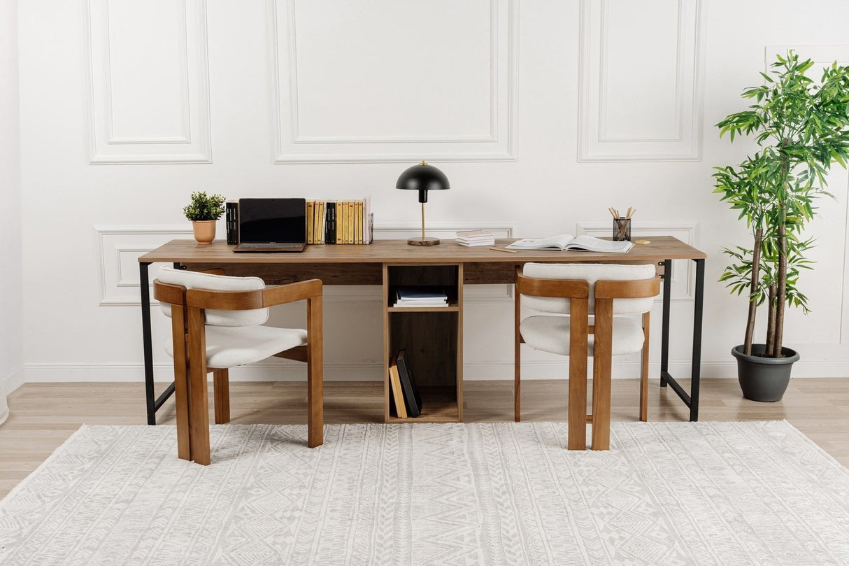 Birou Twin, Diverse culori, 240x60x74 cm - Pin atlantic - Negru | SKU: 241NRD1103 | Birou Twin, 240x60x74 cm, varianta Pin atlantic - Negru, produs pentru amenajarea locuinței, disponibil online în România la CasaMob