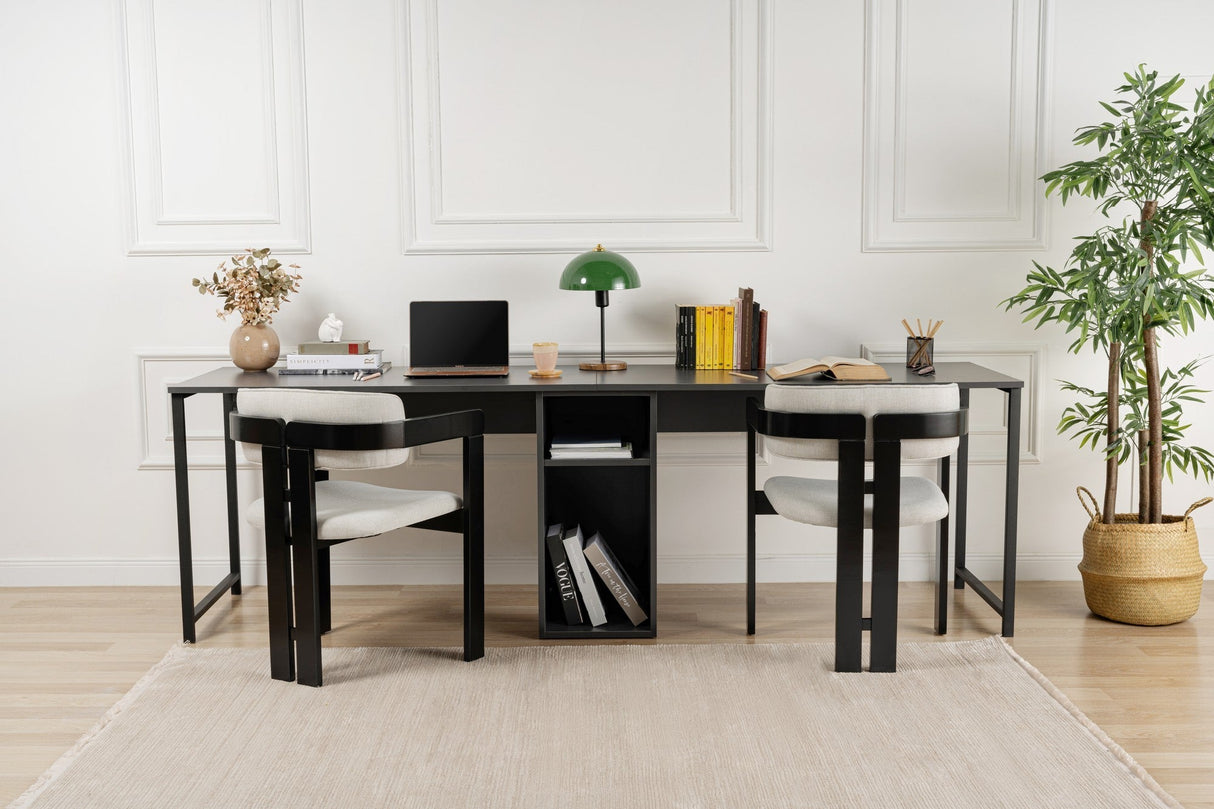 Birou Twin, Diverse culori, 240x60x74 cm - Antracit - Negru | SKU: 241NRD1104 | Birou Twin, 240x60x74 cm, varianta Antracit - Negru, produs pentru amenajarea locuinței, disponibil online în România la CasaMob