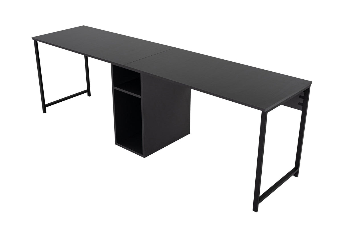 Birou Twin, Diverse culori, 240x60x74 cm - Antracit - Negru | SKU: 241NRD1104 | Birou Twin, 240x60x74 cm, varianta Antracit - Negru, produs pentru amenajarea locuinței, disponibil online în România la CasaMob
