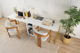 Birou Twin, Diverse culori, 240x60x74 cm - Alb - Auriu | SKU: 241NRD1105 | Birou Twin, 240x60x74 cm, varianta Alb - Auriu, produs pentru amenajarea locuinței, disponibil online în România la CasaMob