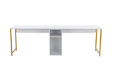Birou Twin, Diverse culori, 240x60x74 cm - Alb - Auriu | SKU: 241NRD1105 | Birou Twin, 240x60x74 cm, varianta Alb - Auriu, produs pentru amenajarea locuinței, disponibil online în România la CasaMob