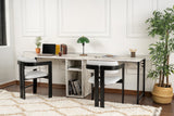 Birou Twin, Diverse culori, 240x60x74 cm - Freesia - Marble - Negru | SKU: 241NRD1106 | Birou Twin, 240x60x74 cm, varianta Freesia - Marble - Negru, produs pentru amenajarea locuinței, disponibil online în România la CasaMob