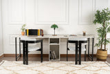 Birou Twin, Diverse culori, 240x60x74 cm - Freesia - Marble - Negru | SKU: 241NRD1106 | Birou Twin, 240x60x74 cm, varianta Freesia - Marble - Negru, produs pentru amenajarea locuinței, disponibil online în România la CasaMob