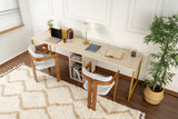 Birou Twin, Diverse culori, 240x60x74 cm - Travertin - Auriu | SKU: 241NRD1107 | Birou Twin, 240x60x74 cm, varianta Travertin - Auriu, produs pentru amenajarea locuinței, disponibil online în România la CasaMob