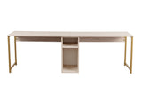 Birou Twin, Diverse culori, 240x60x74 cm - Travertin - Auriu | SKU: 241NRD1107 | Birou Twin, 240x60x74 cm, varianta Travertin - Auriu, produs pentru amenajarea locuinței, disponibil online în România la CasaMob