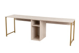 Birou Twin, Diverse culori, 240x60x74 cm - Travertin - Auriu | SKU: 241NRD1107 | Birou Twin, 240x60x74 cm, varianta Travertin - Auriu, produs pentru amenajarea locuinței, disponibil online în România la CasaMob