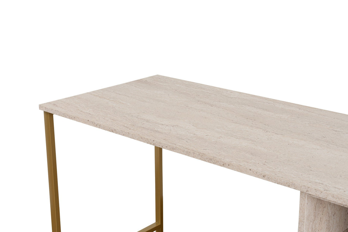 Birou Twin, Diverse culori, 240x60x74 cm - Travertin - Auriu | SKU: 241NRD1107 | Birou Twin, 240x60x74 cm, varianta Travertin - Auriu, produs pentru amenajarea locuinței, disponibil online în România la CasaMob