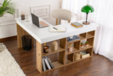 Birou Vesper, Alb - Pin atlantic, 130x120x72 cm
