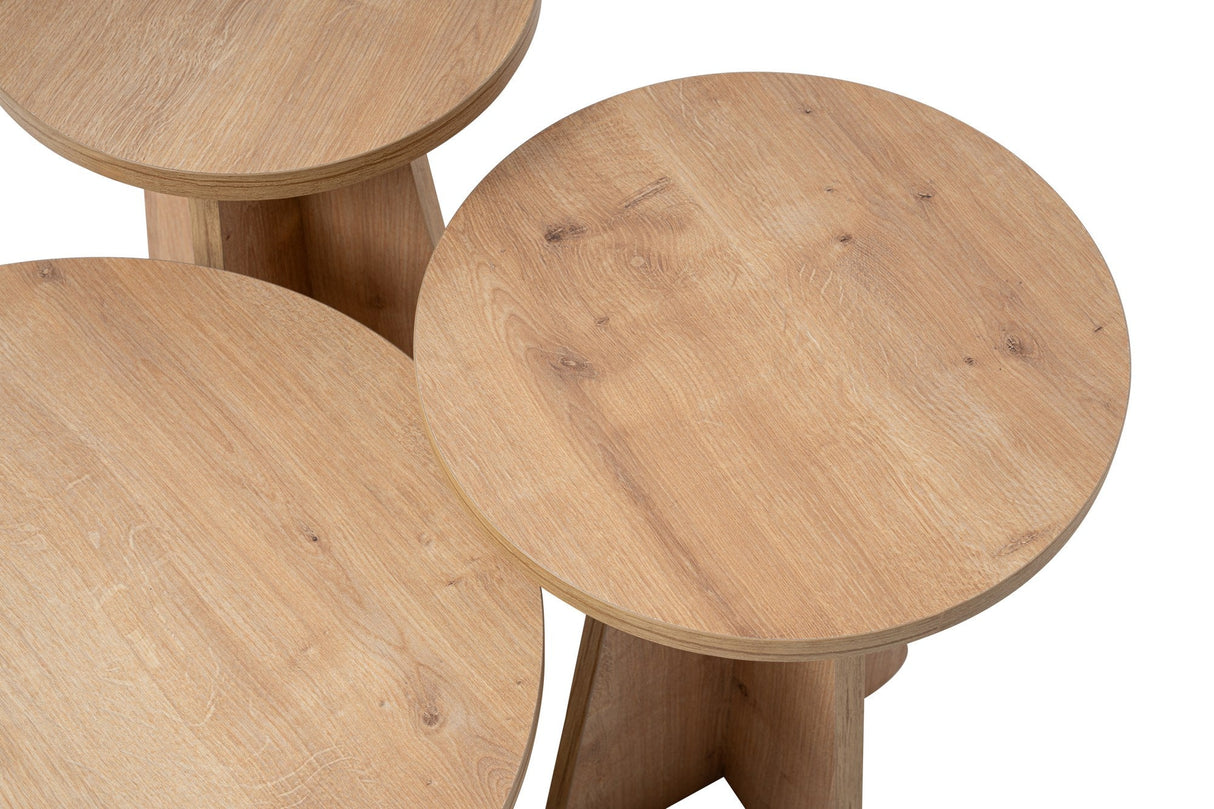 Set 3 măsuțe de cafea Lume, Diverse culori, 28x28x48 cm - Stejar safir | SKU: 241NRD1209 | Set 3 măsuțe de cafea Lume, 28x28x48 cm, varianta Stejar safir, produs pentru amenajarea locuinței, disponibil online în România la CasaMob