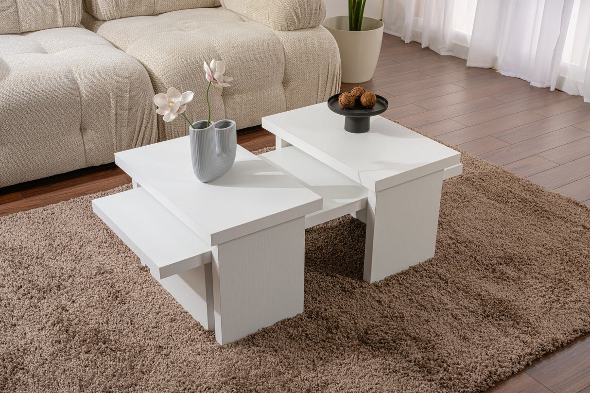 Măsuță de cafea Sanctuary, Diverse culori, 110x45x30 cm - Wood white | SKU: 241NRD1219 | Măsuță de cafea Sanctuary, 110x45x30 cm, varianta Wood white, produs pentru amenajarea locuinței, disponibil online în România la CasaMob