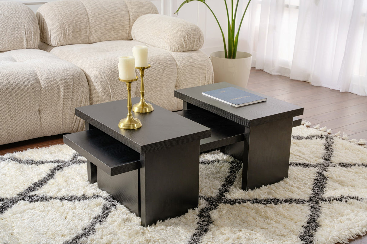 Măsuță de cafea Sanctuary, Diverse culori, 110x45x30 cm - Wood black | SKU: 241NRD1221 | Măsuță de cafea Sanctuary, 110x45x30 cm, varianta Wood black, produs pentru amenajarea locuinței, disponibil online în România la CasaMob