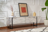 Comodă TV Serenity - Fressia, Diverse culori, 180x30x50 cm - Freesia marble - Negru | SKU: 241NRD1306 | Comodă TV Serenity - Fressia, 180x30x50 cm, varianta Freesia marble - Negru, produs pentru amenajarea locuinței, disponibil online în România la CasaMob