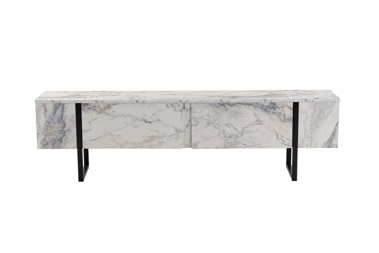 Comodă TV Serenity - Fressia, Diverse culori, 180x30x50 cm - Freesia marble - Negru | SKU: 241NRD1306 | Comodă TV Serenity - Fressia, 180x30x50 cm, varianta Freesia marble - Negru, produs pentru amenajarea locuinței, disponibil online în România la CasaMob