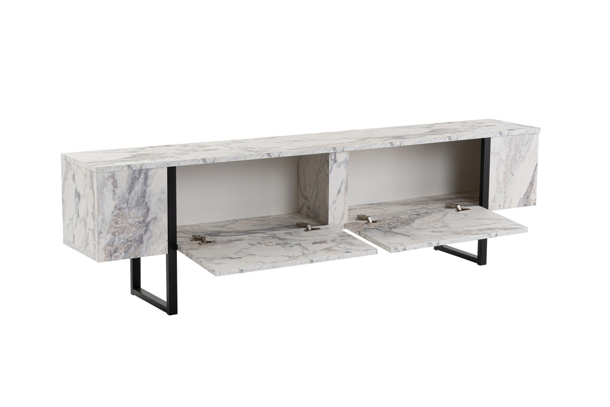 Comodă TV Serenity - Fressia, Diverse culori, 180x30x50 cm - Freesia marble - Negru | SKU: 241NRD1306 | Comodă TV Serenity - Fressia, 180x30x50 cm, varianta Freesia marble - Negru, produs pentru amenajarea locuinței, disponibil online în România la CasaMob