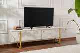 Comodă TV Serenity - Fressia, Diverse culori, 180x30x50 cm - Freesia marble - Auriu | SKU: 241NRD1307 | Comodă TV Serenity - Fressia, 180x30x50 cm, varianta Freesia marble - Auriu, produs pentru amenajarea locuinței, disponibil online în România la CasaMob