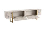 Comodă TV Serenity - Fressia, Diverse culori, 180x30x50 cm - Freesia marble - Auriu | SKU: 241NRD1307 | Comodă TV Serenity - Fressia, 180x30x50 cm, varianta Freesia marble - Auriu, produs pentru amenajarea locuinței, disponibil online în România la CasaMob