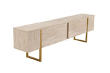 Comodă TV Serenity, Diverse culori, 180x30x50 cm - Travertin - Auriu | SKU: 241NRD1308 | Comodă TV Serenity, 180x30x50 cm, varianta Travertin - Auriu, produs pentru amenajarea locuinței, disponibil online în România la CasaMob