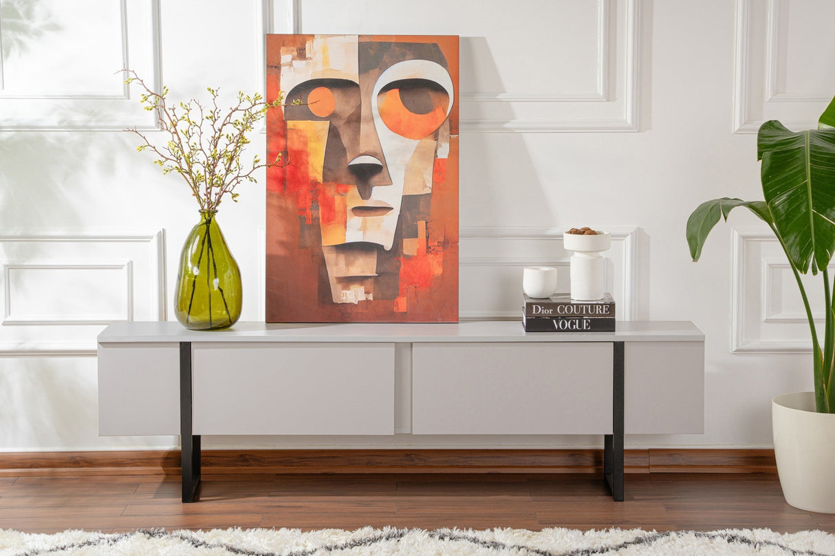 Comodă TV Serenity, Diverse culori, 180x30x50 cm - Gri - Negru | SKU: 241NRD1310 | Comodă TV Serenity, 180x30x50 cm, varianta Gri - Negru, produs pentru amenajarea locuinței, disponibil online în România la CasaMob