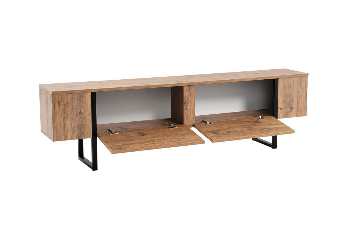 Comodă TV Serenity, Diverse culori, 180x30x50 cm - Pin atlantic - Negru | SKU: 241NRD1311 | Comodă TV Serenity, 180x30x50 cm, varianta Pin atlantic - Negru, produs pentru amenajarea locuinței, disponibil online în România la CasaMob