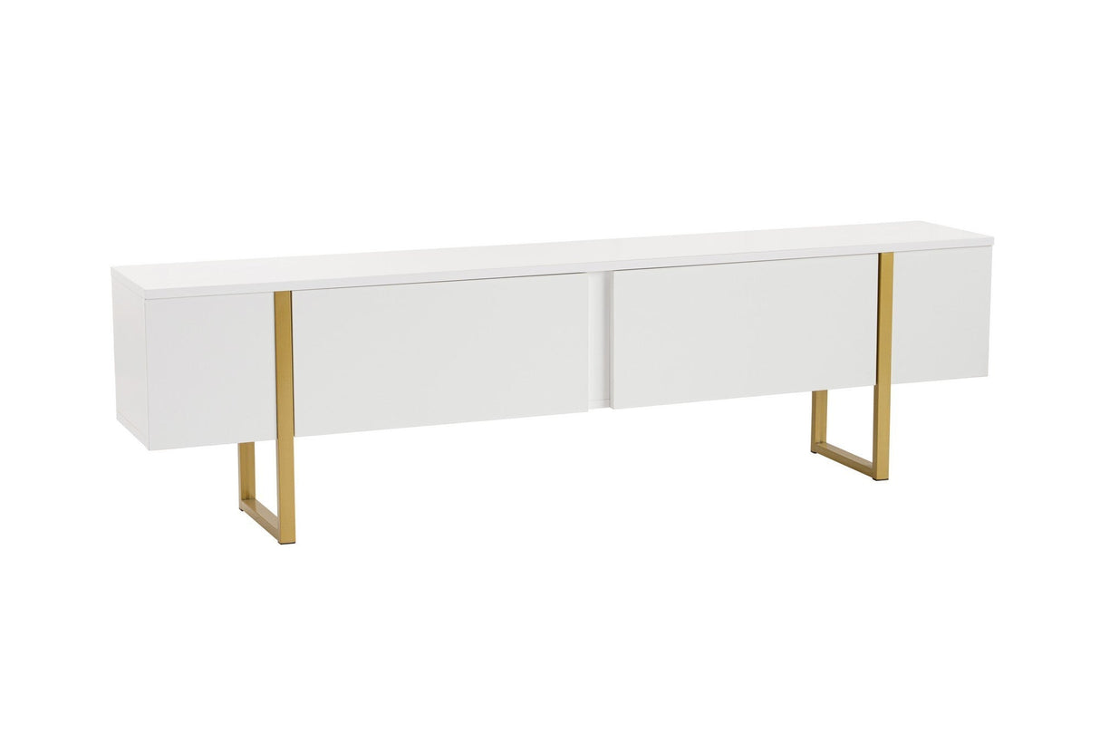 Comodă TV Serenity, Diverse culori, 180x30x50 cm - Alb - Auriu | SKU: 241NRD1312 | Comodă TV Serenity, 180x30x50 cm, varianta Alb - Auriu, produs pentru amenajarea locuinței, disponibil online în România la CasaMob