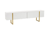 Comodă TV Serenity, Diverse culori, 180x30x50 cm - Alb - Auriu | SKU: 241NRD1312 | Comodă TV Serenity, 180x30x50 cm, varianta Alb - Auriu, produs pentru amenajarea locuinței, disponibil online în România la CasaMob