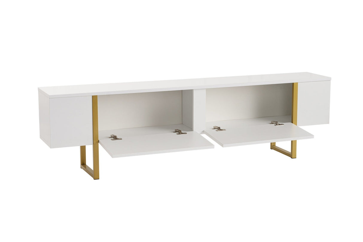 Comodă TV Serenity, Diverse culori, 180x30x50 cm - Alb - Auriu | SKU: 241NRD1312 | Comodă TV Serenity, 180x30x50 cm, varianta Alb - Auriu, produs pentru amenajarea locuinței, disponibil online în România la CasaMob