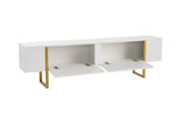 Comodă TV Serenity, Diverse culori, 180x30x50 cm - Alb - Auriu | SKU: 241NRD1312 | Comodă TV Serenity, 180x30x50 cm, varianta Alb - Auriu, produs pentru amenajarea locuinței, disponibil online în România la CasaMob