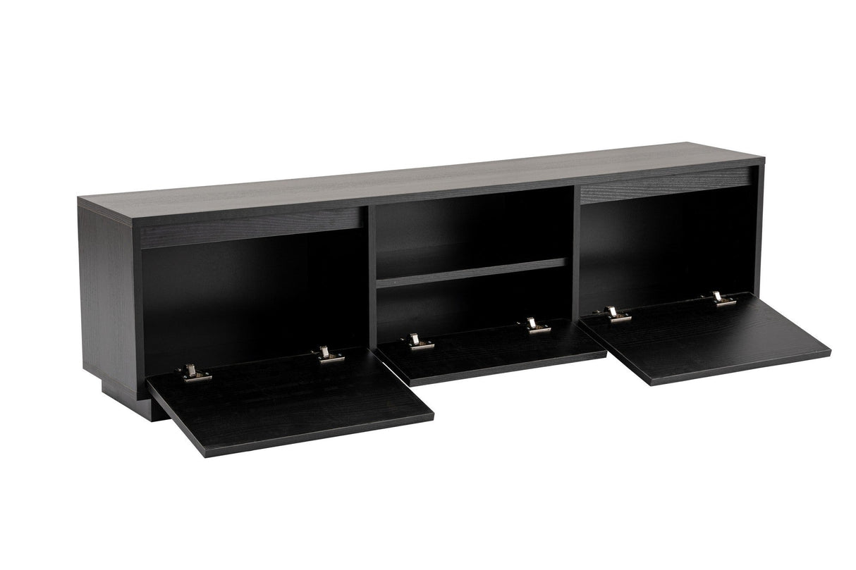 Comodă TV Vanguard, Diverse culori, 160x30x42 cm - Wood black | SKU: 241NRD1316 | Comodă TV Vanguard, 160x30x42 cm, varianta Wood black, produs pentru amenajarea locuinței, disponibil online în România la CasaMob