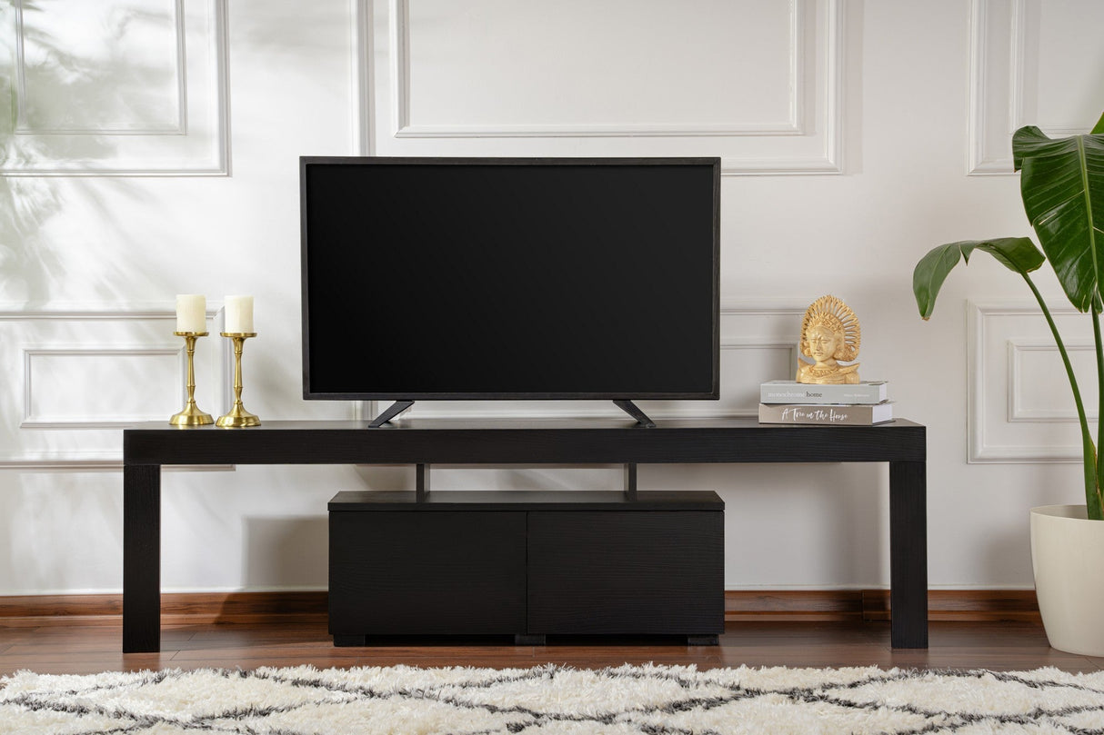 Comodă TV Enclave, Diverse culori, 180x31x50 cm - Wood black | SKU: 241NRD1321 | Comodă TV Enclave, 180x31x50 cm, varianta Wood black, produs pentru amenajarea locuinței, disponibil online în România la CasaMob