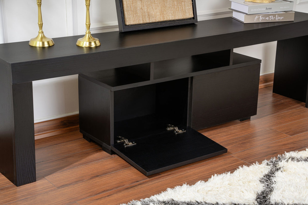 Comodă TV Enclave, Diverse culori, 180x31x50 cm - Wood black | SKU: 241NRD1321 | Comodă TV Enclave, 180x31x50 cm, varianta Wood black, produs pentru amenajarea locuinței, disponibil online în România la CasaMob