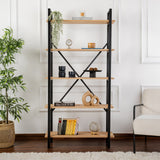 Bibliotecă Elysian, Diverse culori, 90x34x180 cm - Stejar - Negru | SKU: 241NRD1334 | Bibliotecă Elysian, 90x34x180 cm, varianta Stejar - Negru, produs pentru amenajarea locuinței, disponibil online în România la CasaMob