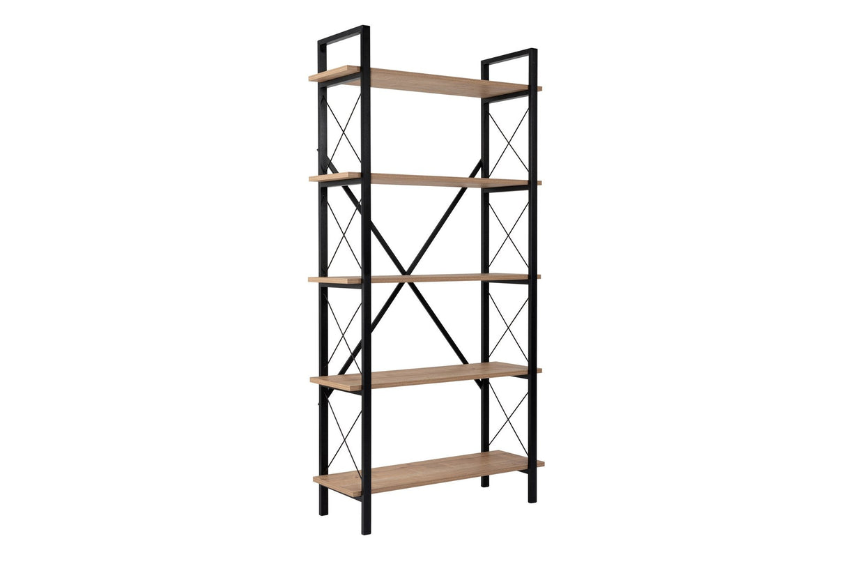 Bibliotecă Elysian, Diverse culori, 90x34x180 cm - Stejar - Negru | SKU: 241NRD1334 | Bibliotecă Elysian, 90x34x180 cm, varianta Stejar - Negru, produs pentru amenajarea locuinței, disponibil online în România la CasaMob