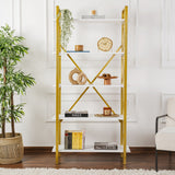 Bibliotecă Elysian, Diverse culori, 90x34x180 cm - Alb - Auriu | SKU: 241NRD1335 | Bibliotecă Elysian, 90x34x180 cm, varianta Alb - Auriu, produs pentru amenajarea locuinței, disponibil online în România la CasaMob