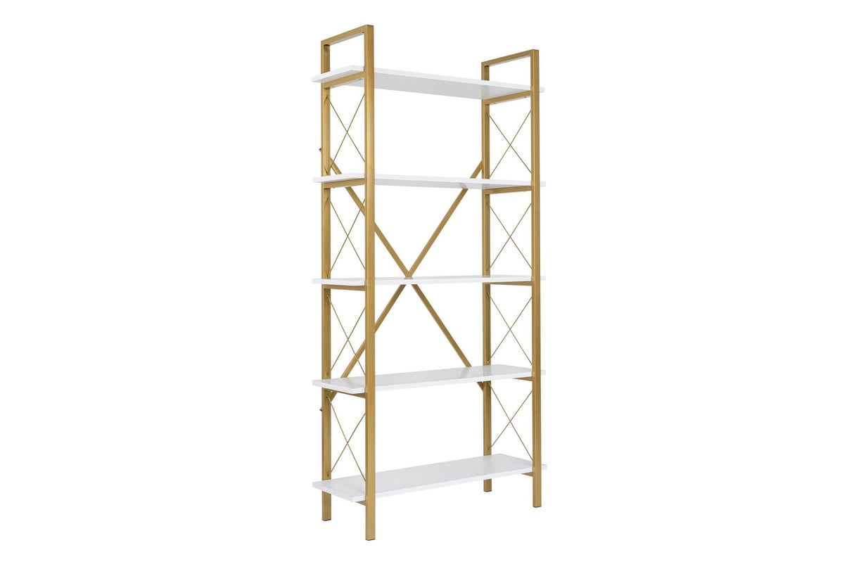 Bibliotecă Elysian, Diverse culori, 90x34x180 cm - Alb - Auriu | SKU: 241NRD1335 | Bibliotecă Elysian, 90x34x180 cm, varianta Alb - Auriu, produs pentru amenajarea locuinței, disponibil online în România la CasaMob